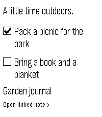 A Notesy note containing selectable Markdown task checkboxes